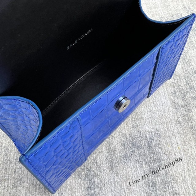 Balenciaga專櫃爆款新色xs號鱷魚紋Hourglass沙漏包 巴黎世家頂級原單手提肩背包 款號：8896 fyj1238